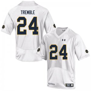 Notre Dame Fighting Irish Men's Tommy Tremble #24 White Under Armour Authentic Stitched College NCAA Football Jersey TLY4599BX